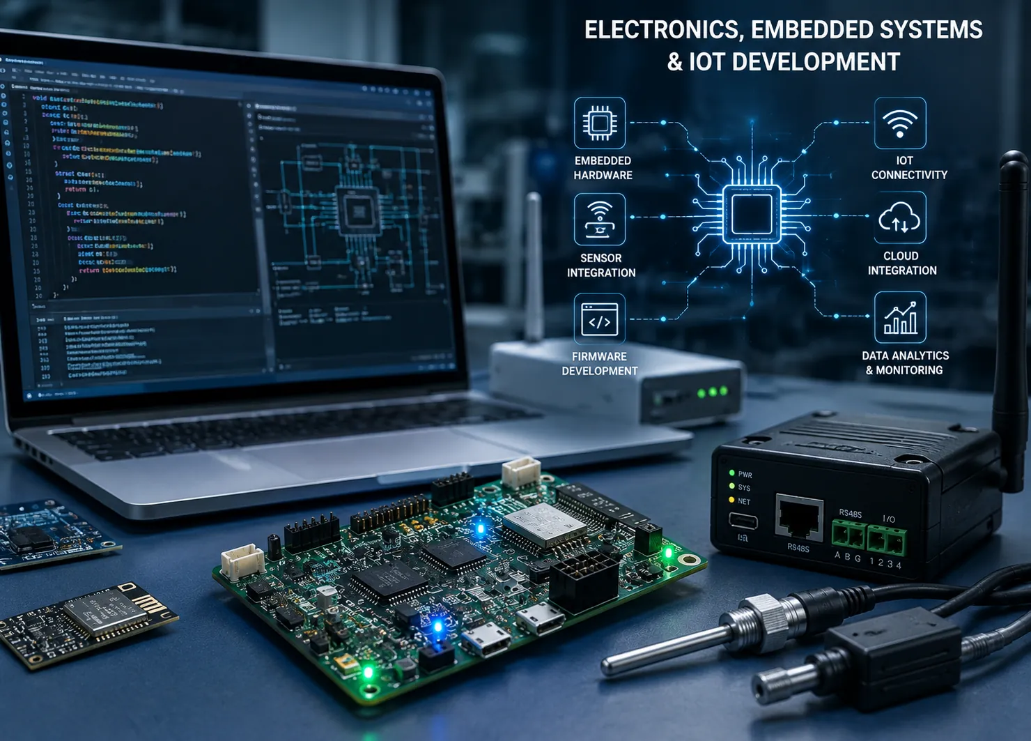 Embedded electronics and firmware development