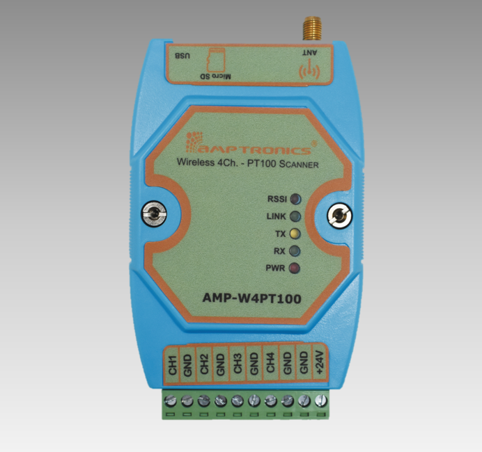 4 channel PT 100 RTD, Data Logger, Transmitter